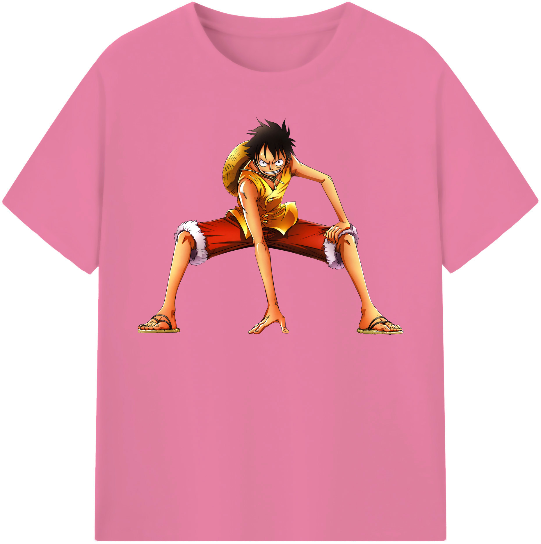 ワンピース モンキー・D・ルフィ ONE PIECE Monkey D. Luffy 綿100％半袖Tシャツ（フロントプリント）